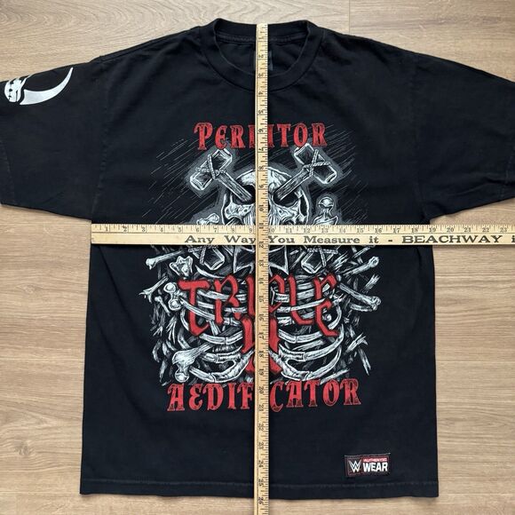 Triple H WWE Shirt Mens M Black Wrestling Perditor Aedificator Short Sleeve Tee - Picture 8 of 9